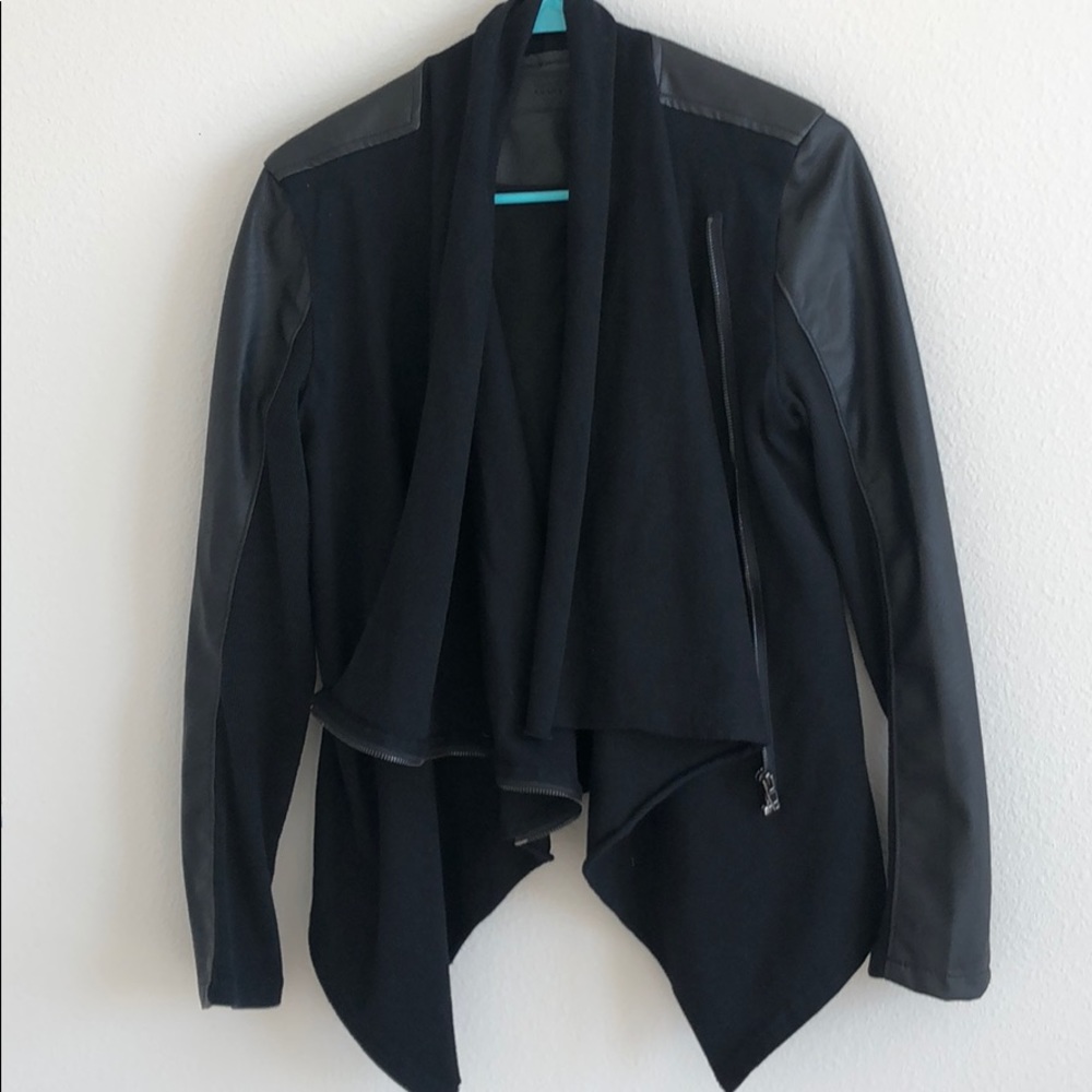 BlankNyc Black Pleather Drape Jacket